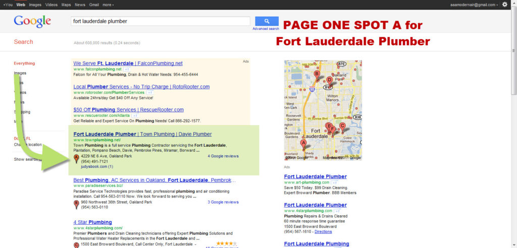 Plumber SEO - SEO Case Study - Fort Lauderdale Plumber - Page One Spot A Plumber SEO - SEO Case Study - Fort Lauderdale Plumber - Page One Spot A